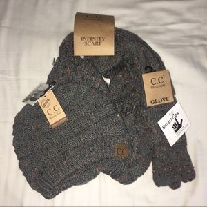 Glove, Infinity Scarf, and Beanie Tail